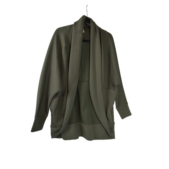 Spanx Airluxe Green Cocoon Open Front Cardigan M/L Modal Blend Lightweight Cozy - Picture 3 of 5